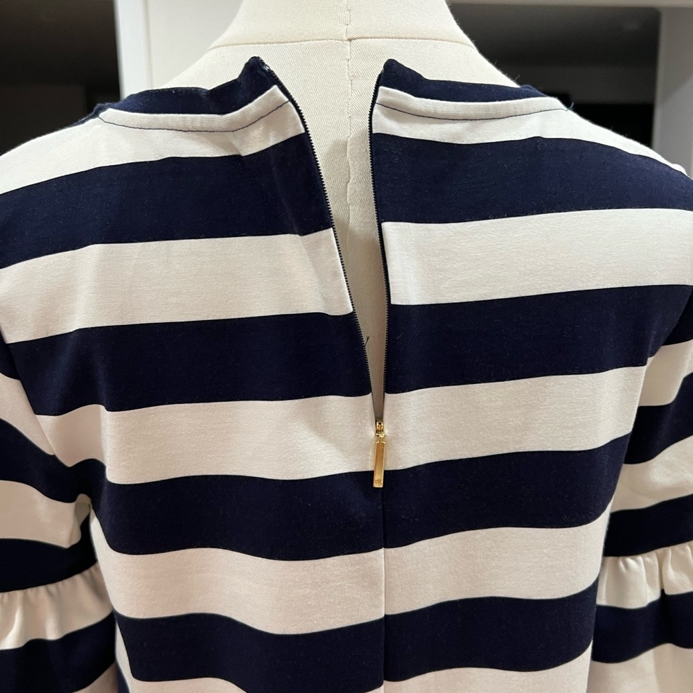 Lauren Ralph Lauren Striped Shift Ruffle Sleeve Casual Summer Dress Size M - Picture 7 of 12